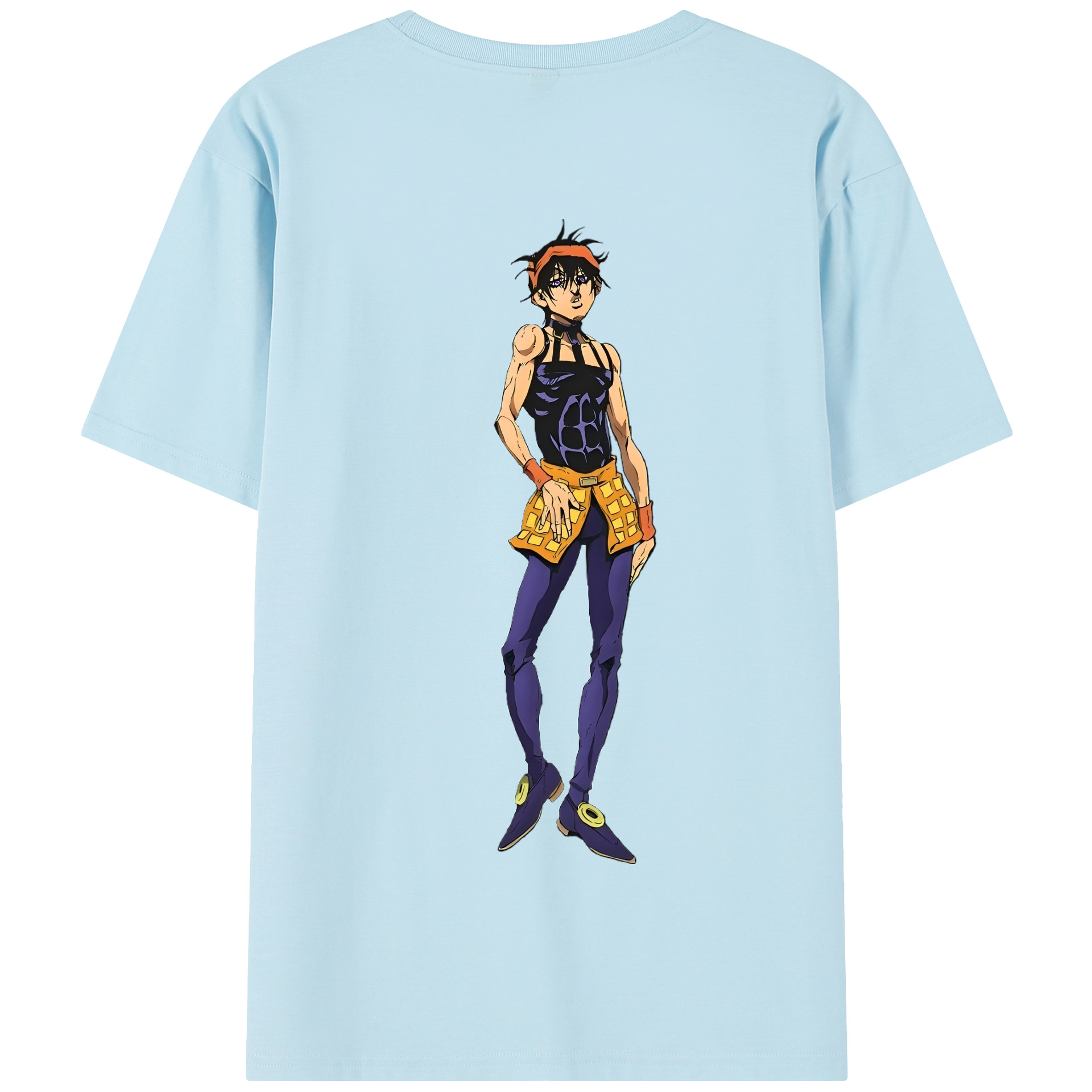 （画像用） ジョジョの奇妙な冒険 ナランチャ?ギルガ JoJo's Bizarre Adventure Narancia Ghirga 綿100％半袖Tシャツ（背面プリント）